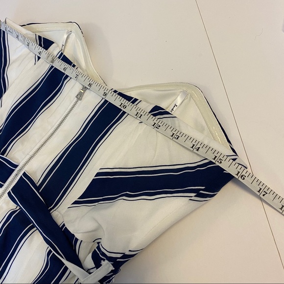 Bardot Edie Stripe Strapless Belted Jumpsuit sz 8 - Picture 8 of 8